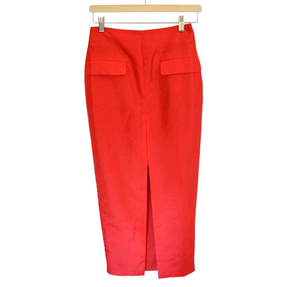 Nicholas Carmella Red Front Split Pencil Maxi Skirt